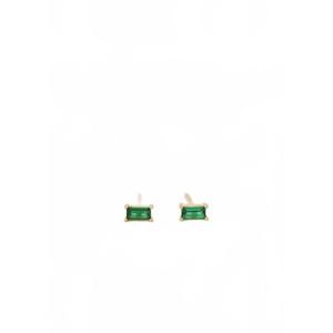 NEW JAXKELLY women's baguette stud earrings in emerald
